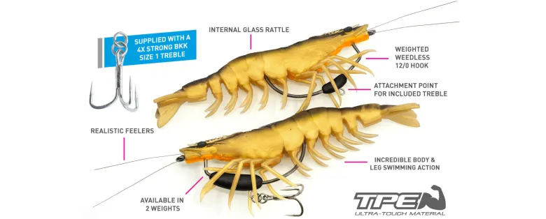 TackleWest Soft Plastic Lures|Flies<Chasebaits Flick Prawn 180 Heavy
