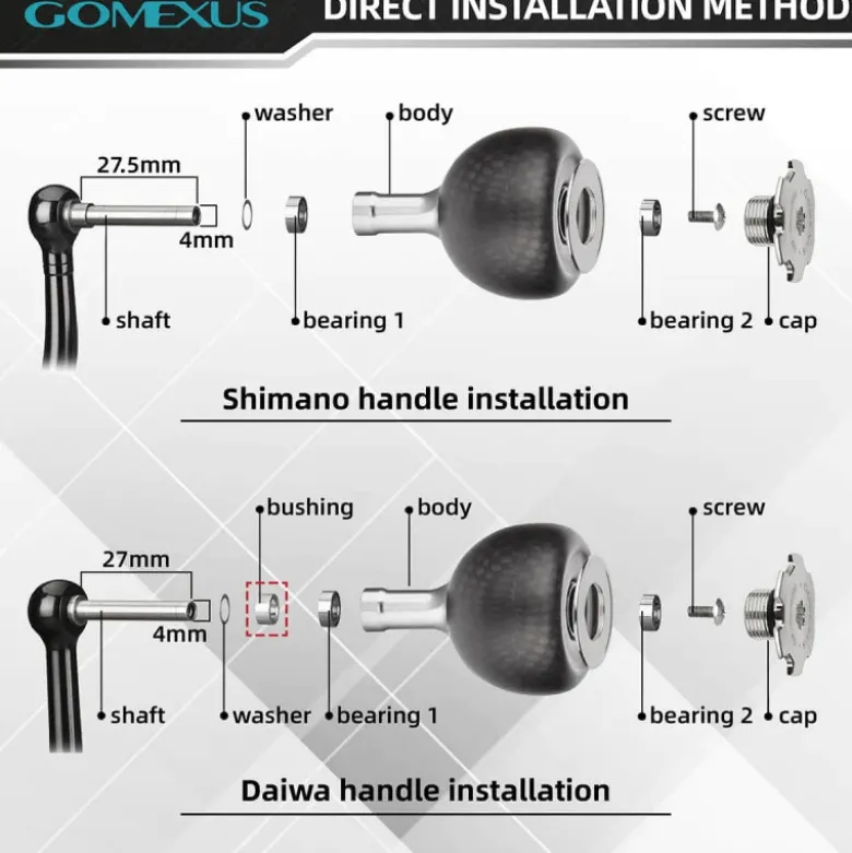 Gomexus Flies|Fishing Reel Parts<Carbon Power Knob 38mm