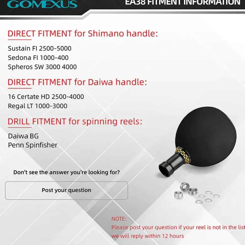 Gomexus Flies|Fishing Reel Parts<EVA Power Knob 38mm