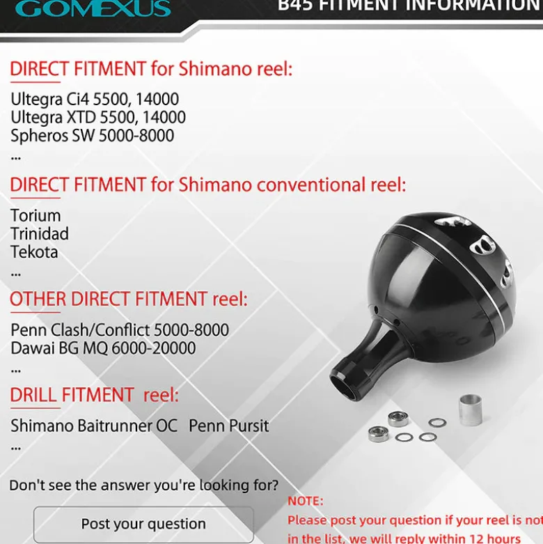 Gomexus Flies|Fishing Reel Parts<Round Power Knob 45mm