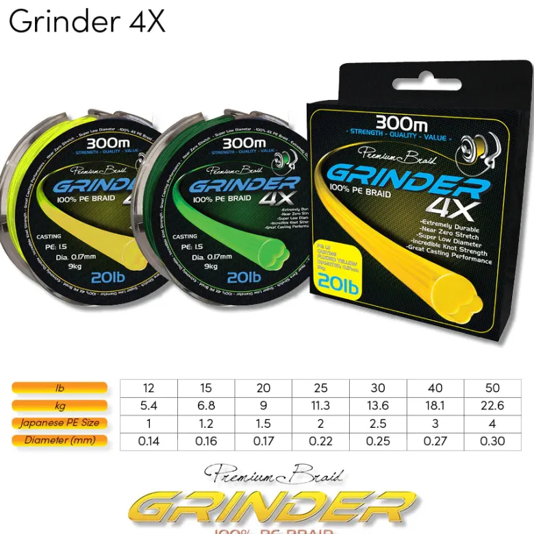 Grinder Flies|Fishing Lines<Braid 4X 300m