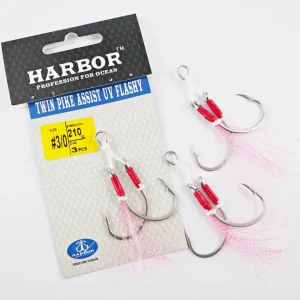 TackleWest Assist Hooks|Flies<Harbor Twin Assist Pink/UV 2-pack