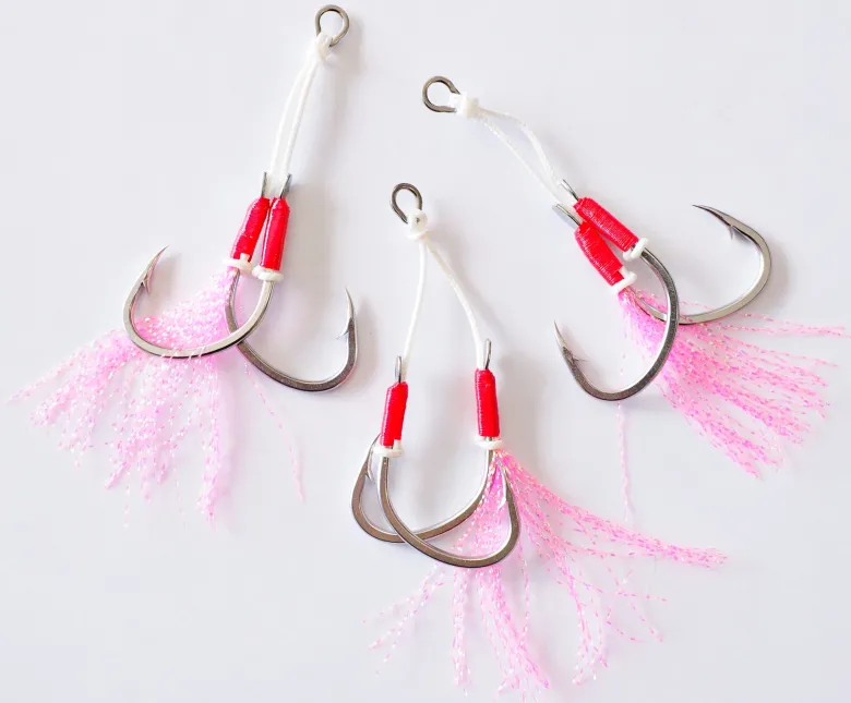 TackleWest Assist Hooks|Flies<Harbor Twin Assist Pink/UV 2-pack