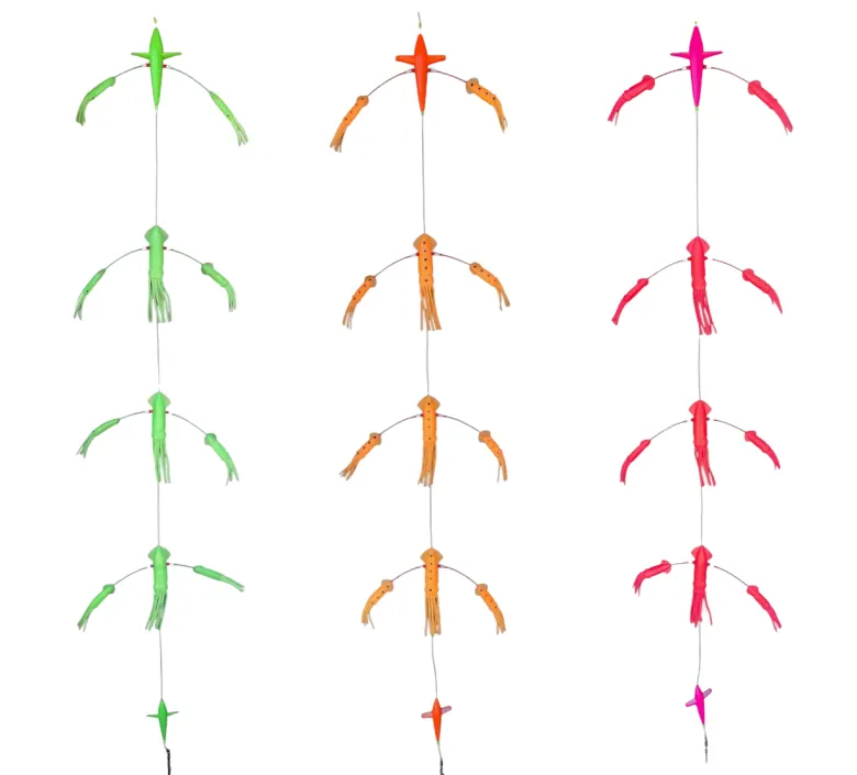 TackleWest Teasers|Teasers<Hookem Flip Flop Teaser 7in Exciter Bird with 7 and 5in Squids