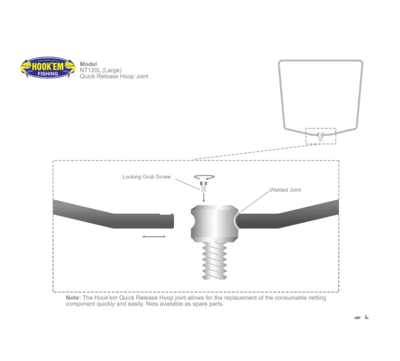 Hookem Nets|Flies<Large Net with Heavy Duty Knotted Mesh 80cm Deep