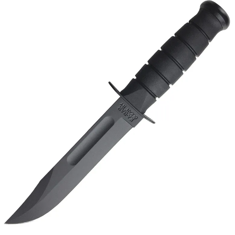 Ka-bar Hunting Knives|Flies<KB2221 Mark 1 Kraton Handle Knife with Black Leather Sheath Straight Edge