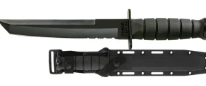 Ka-bar Hunting Knives|Flies<KB1245 Tanto Black Knife with Black Hard Sheath Serrated Edge