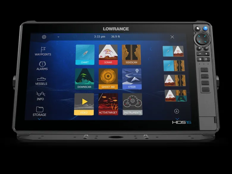 Lowrance Lowrance Australia|Flies<HDS Pro 16 with 3 in 1 HD Transducer and CMap AUS