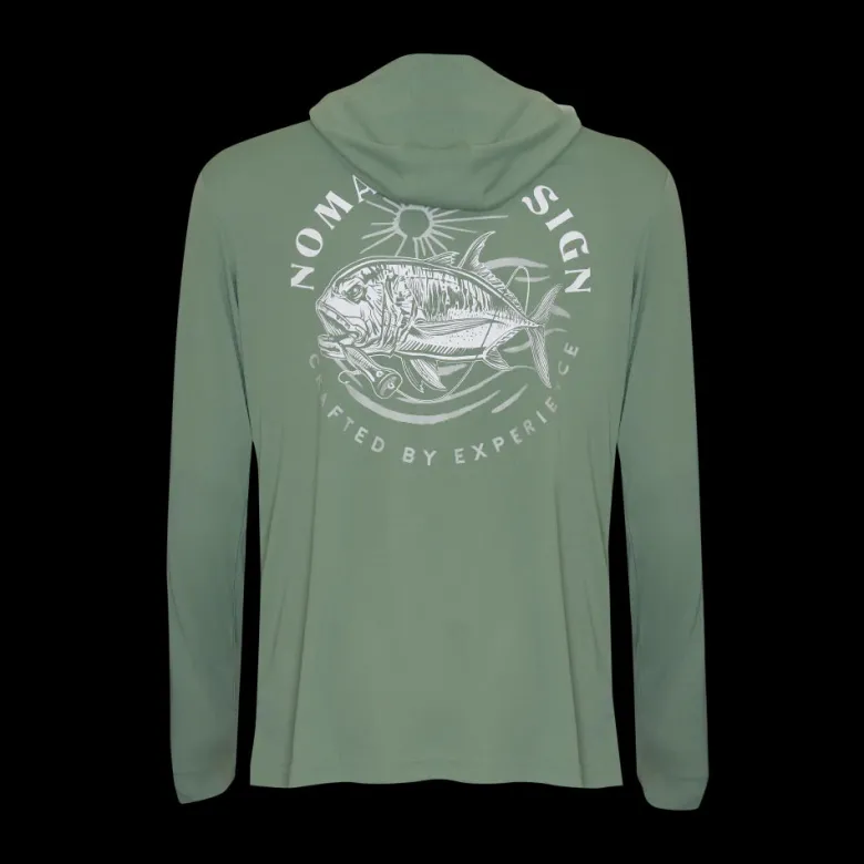 Nomad Long Sleeve Shirts Mens|Flies<Design Hooded Tech Fishing Shirt GT Sunset