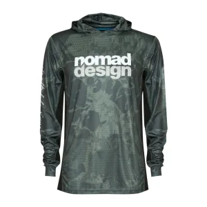 Nomad Long Sleeve Shirts Mens|Flies<Design Hooded Tech Shirt Camo Khaki