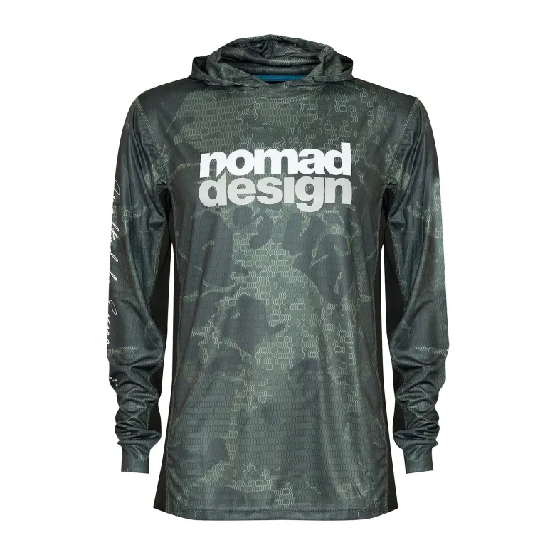 Nomad Long Sleeve Shirts Mens|Flies<Design Hooded Tech Shirt Camo Khaki