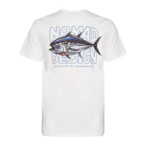 Nomad Short Sleeve Shirts Mens|Flies<Design T/S Tuna Hookup White