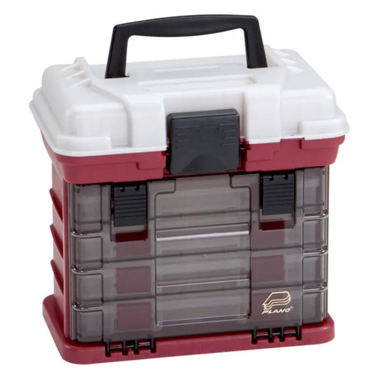 Plano Tackle Boxes And Trays|Flies<4BY 135402 Rack System Tackle Box 3500 Red/Silver