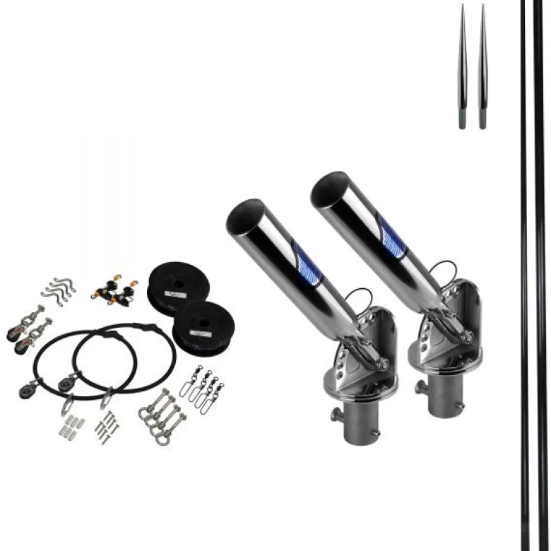 Reelax Boat Outriggers|Flies<T-Top Outrigger 4.5m Glass Poles Kit