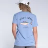 Salty Crew Short Sleeve Shirts Womens|Flies<Ahi Mount Boyfriend Tee Wmns Marine Blue