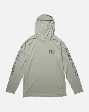 Salty Crew Long Sleeve Shirts Mens|Flies<Alpha Flag Perforated HD W/Mask Gray