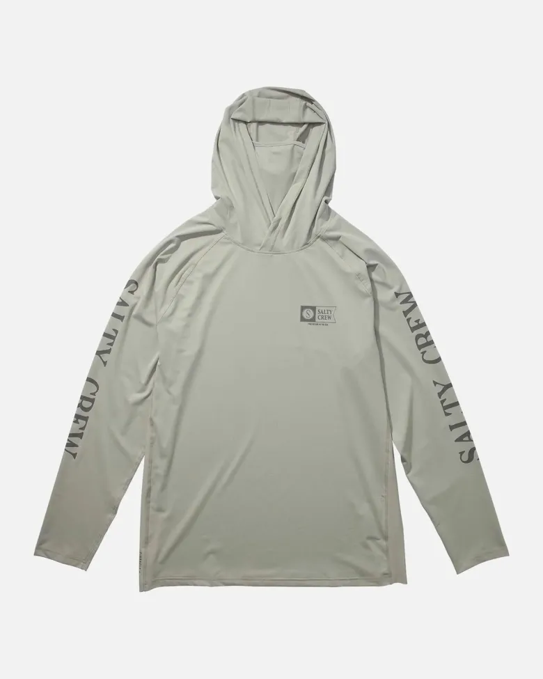 Salty Crew Long Sleeve Shirts Mens|Flies<Alpha Flag Perforated HD W/Mask Gray