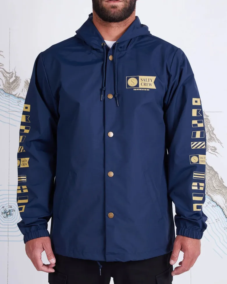 Salty Crew Jackets And Jumpers|Flies<Alpha Snap Jacket Navy