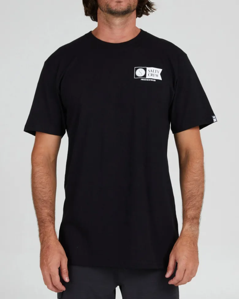 Salty Crew Short Sleeve Shirts Mens|Flies<Alpha SS Tee Black