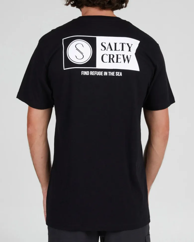 Salty Crew Short Sleeve Shirts Mens|Flies<Alpha SS Tee Black