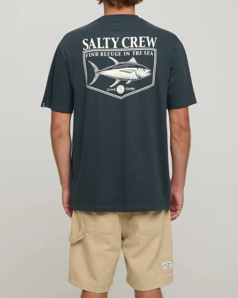Salty Crew Short Sleeve Shirts Mens|Flies<Angler Standard Tee Coal