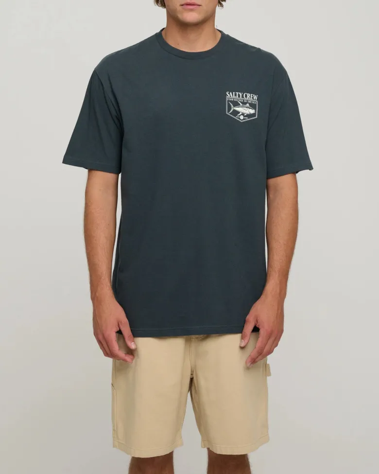 Salty Crew Short Sleeve Shirts Mens|Flies<Angler Standard Tee Coal