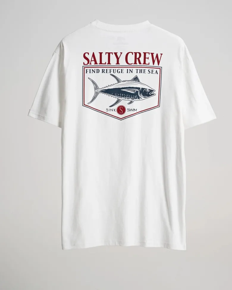 Salty Crew Short Sleeve Shirts Mens|Flies<Angler Standard Tee White