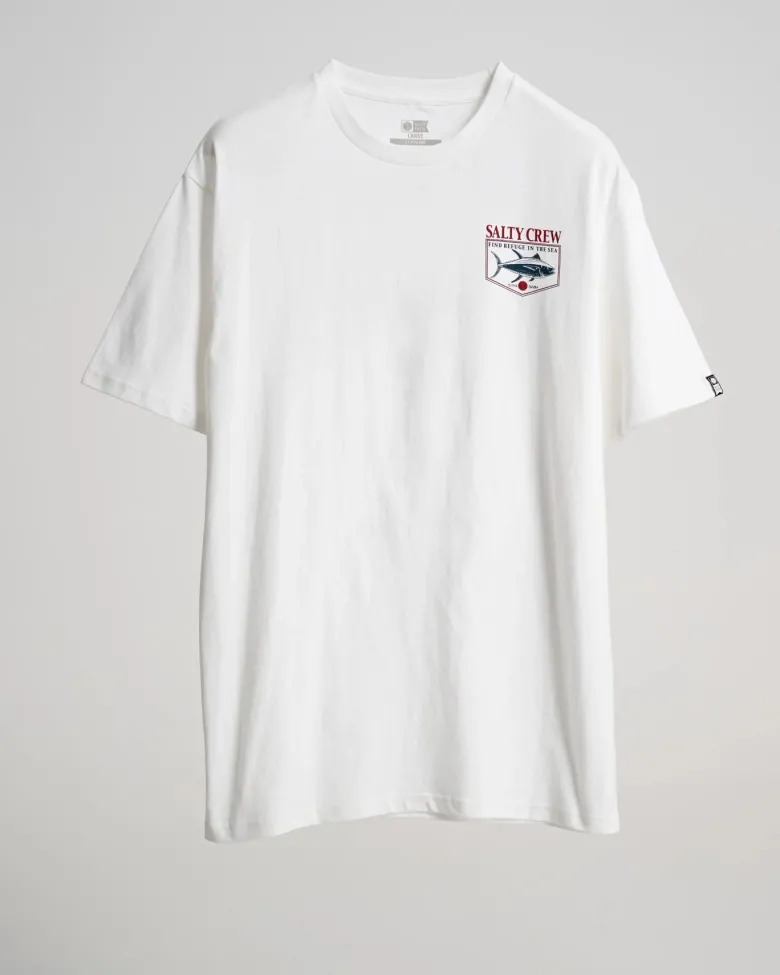 Salty Crew Short Sleeve Shirts Mens|Flies<Angler Standard Tee White