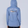 Salty Crew Long Sleeve Shirts Womens|Long Sleeve Shirts Mens<Big Blue Hooded Sunshirt Wmns Blue Dusk