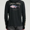 Salty Crew Long Sleeve Shirts Mens|Flies<Big Blue Hooded Sunshirt Mens Black