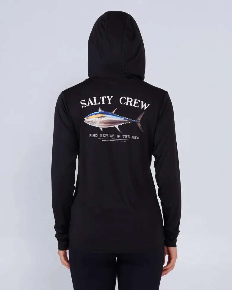 Salty Crew Long Sleeve Shirts Womens|Long Sleeve Shirts Mens<Big Blue Hooded Sunshirt Wmns Black