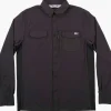 Salty Crew Long Sleeve Shirts Mens|Flies<Charter LS Tech Woven Tee Black