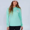 Salty Crew Long Sleeve Shirts Womens|Long Sleeve Shirts Mens<Cruisin Hooded Sunshirt Sea Foam