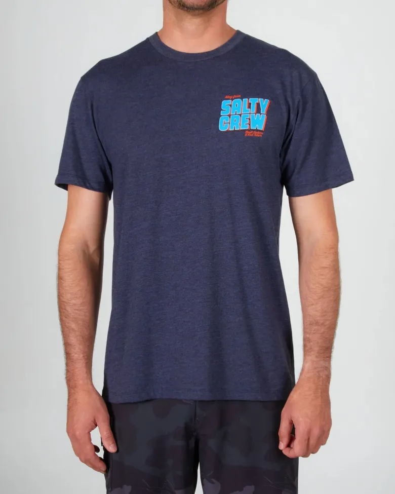 Salty Crew Short Sleeve Shirts Mens|Flies<Greetings Premium SS Tee Navy Heather