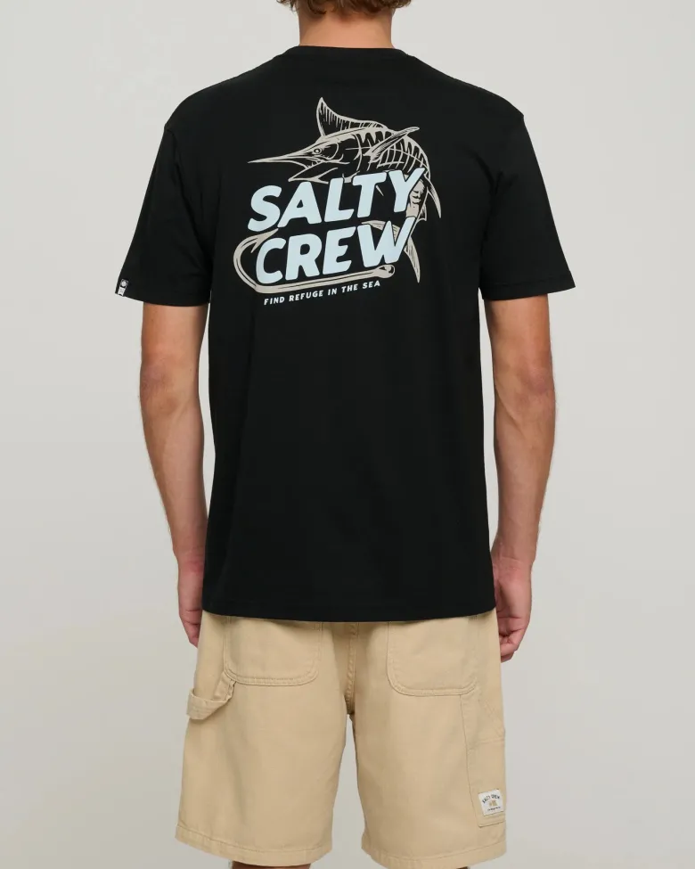 Salty Crew Short Sleeve Shirts Mens|Flies<Hook Up Premium S/S Tee Black