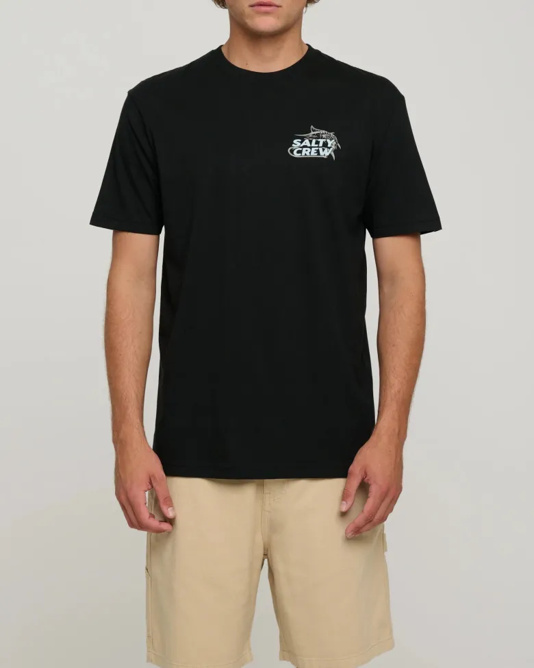 Salty Crew Short Sleeve Shirts Mens|Flies<Hook Up Premium S/S Tee Black