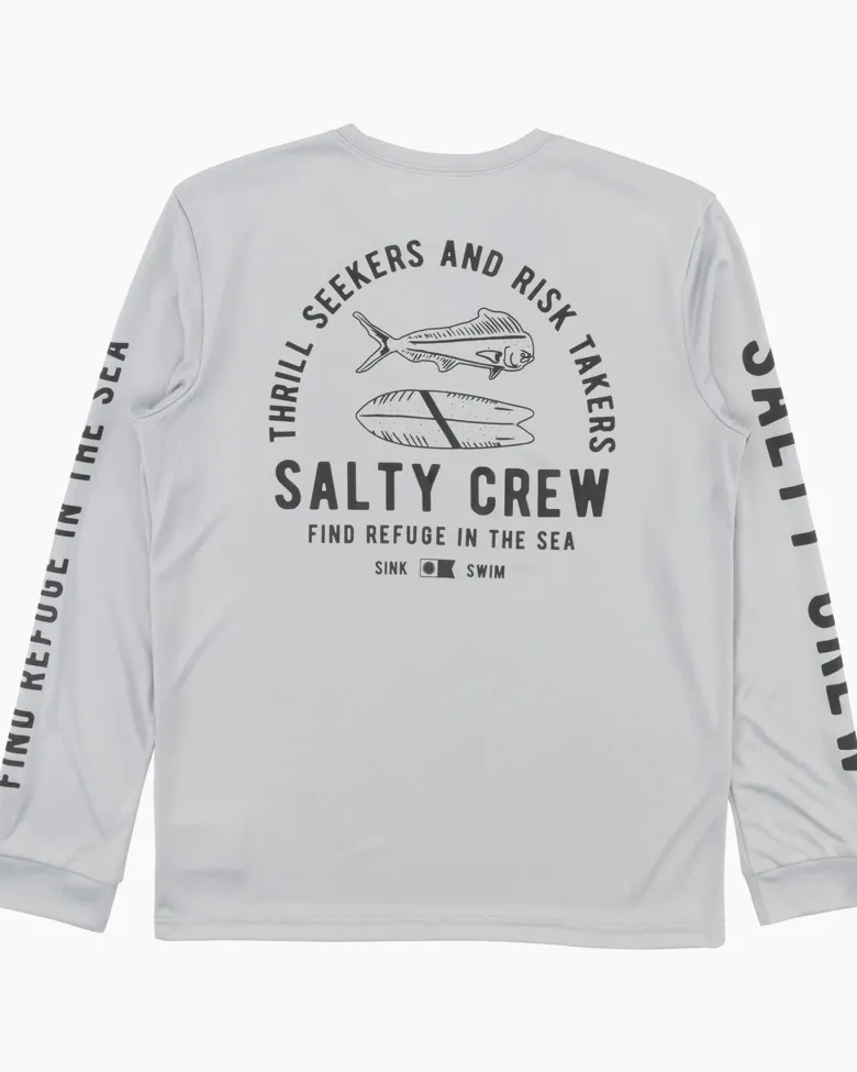 Salty Crew Long Sleeve Shirts Mens|Flies<Lateral Line Sunshirt Boys Silver