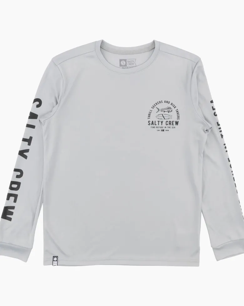 Salty Crew Long Sleeve Shirts Mens|Flies<Lateral Line Sunshirt Boys Silver