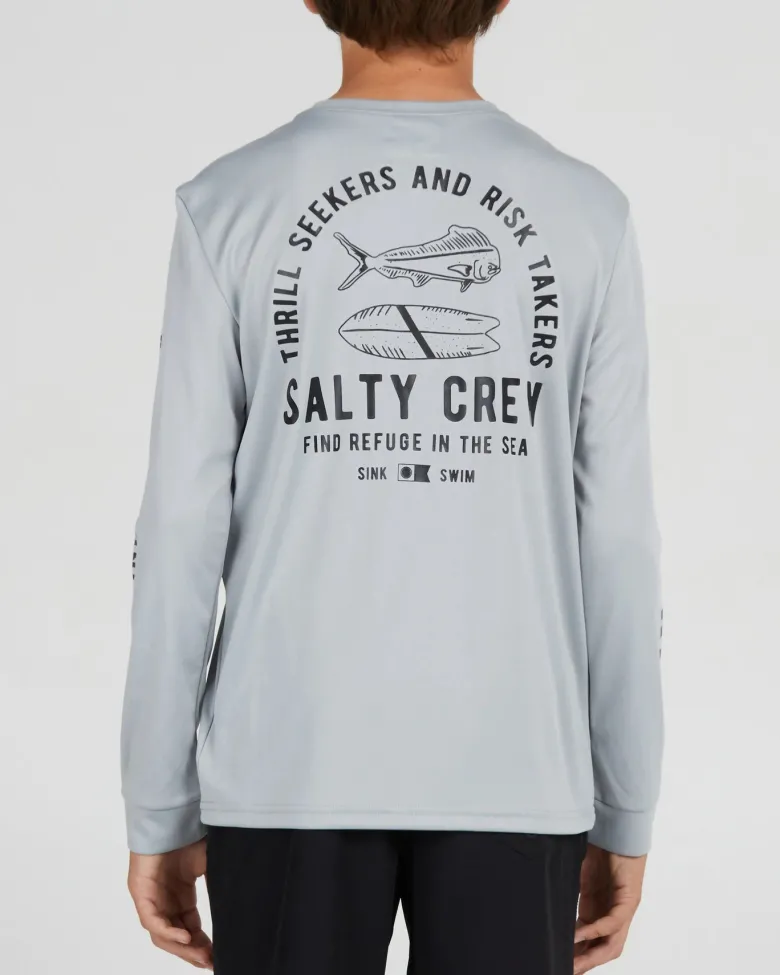 Salty Crew Long Sleeve Shirts Mens|Flies<Lateral Line Sunshirt Boys Silver