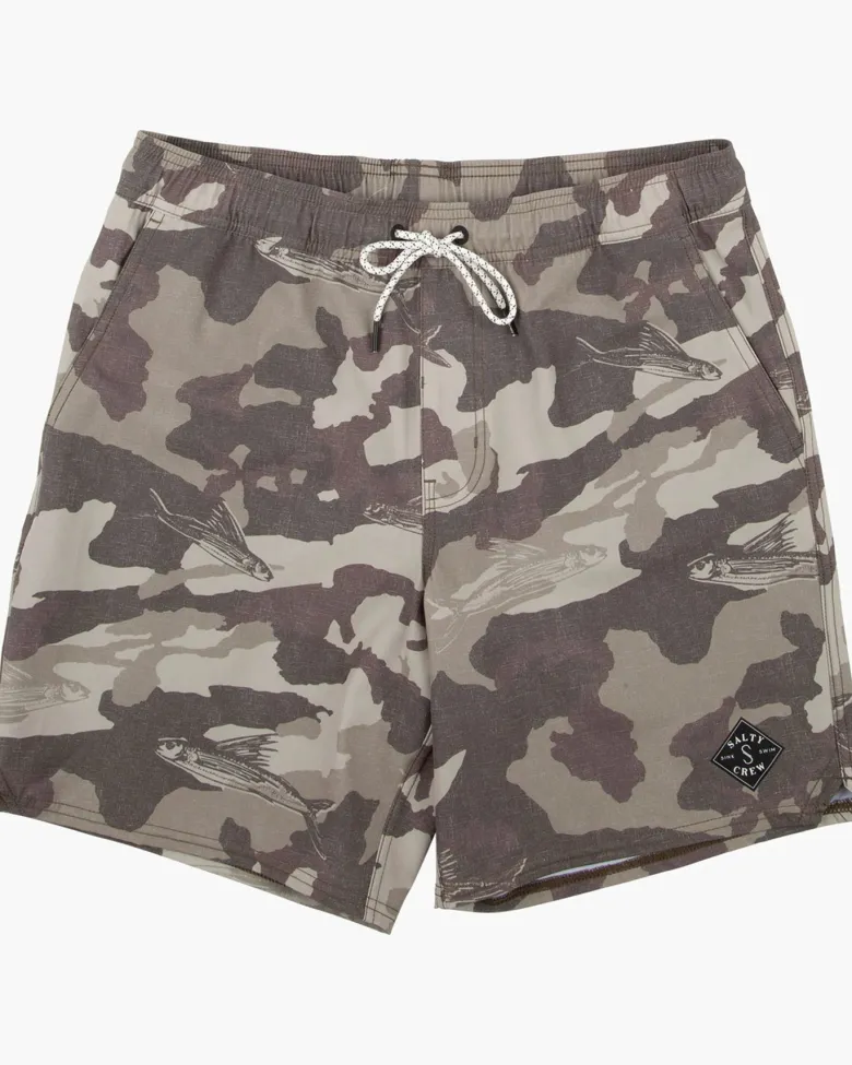 Salty Crew Shorts, Pants And Waders|Flies<Lowtide Elastic Boardshort Camo Tan