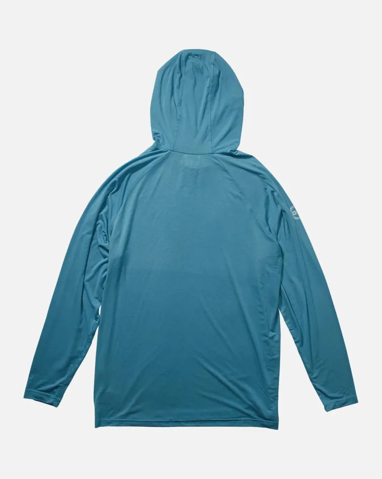 Salty Crew Long Sleeve Shirts Mens|Flies<Mariner Hood Tech Tee Azul Blue
