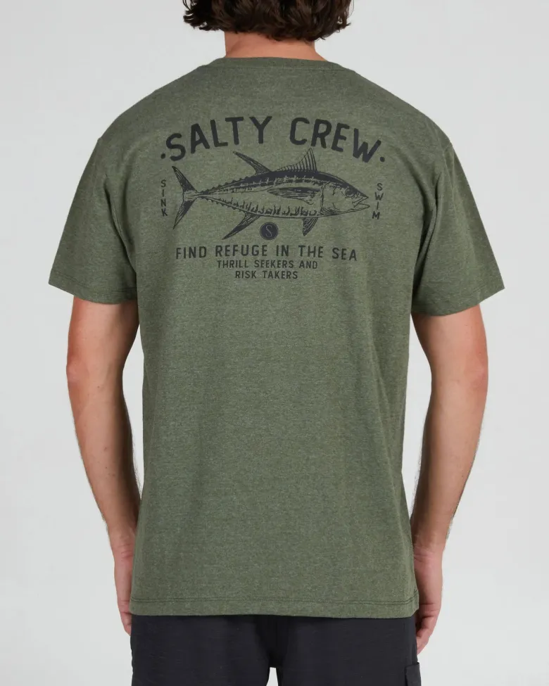Salty Crew Short Sleeve Shirts Mens|Flies<Market SS Tee Forest Heather
