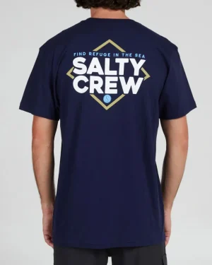 Salty Crew Short Sleeve Shirts Mens|Flies<No Slack SS Tee Navy