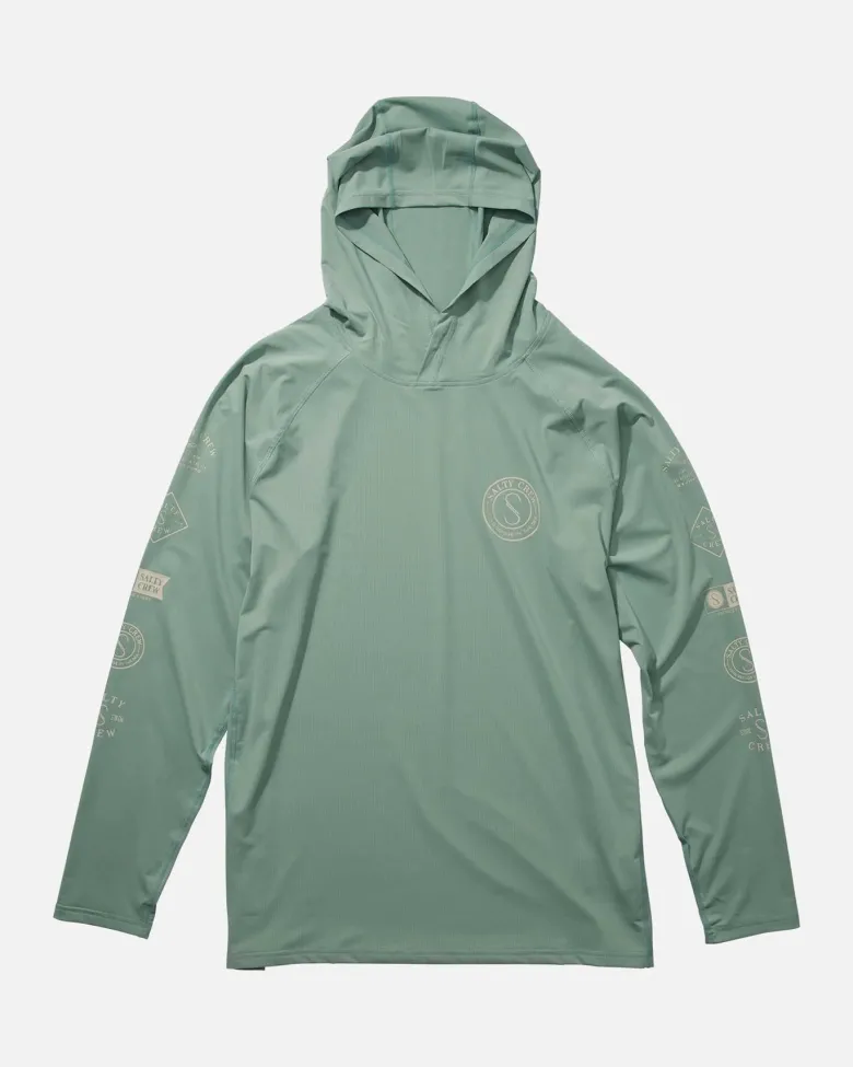 Salty Crew Long Sleeve Shirts Mens|Flies<Palomar Perforated Hood Mackerel