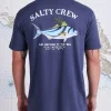 Salty Crew Short Sleeve Shirts Mens|Flies<Rooster Premium SS Tee Harbor Blue