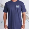Salty Crew Short Sleeve Shirts Mens|Flies<Rooster Premium SS Tee Harbor Blue