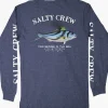 Salty Crew Long Sleeve Shirts Mens|Flies<Rooster Premium LS Tee Navy Heather