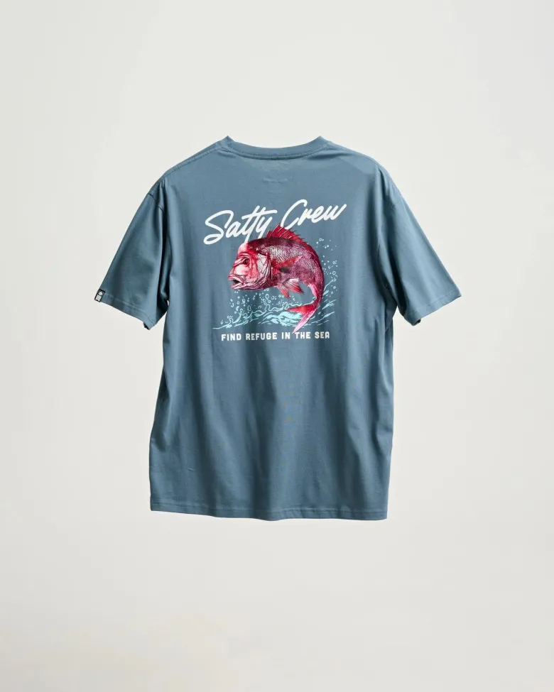 Salty Crew Short Sleeve Shirts Mens|Flies<Snapper Premium SS Tee Slate