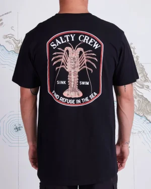 Salty Crew Short Sleeve Shirts Mens|Flies<Spiny Standard SS Tee Black
