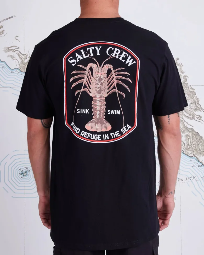 Salty Crew Short Sleeve Shirts Mens|Flies<Spiny Standard SS Tee Black